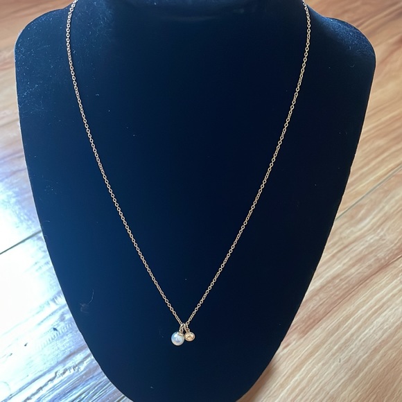 COACH Dainty Gold Pearl and Crystal Necklace - Picture 2 of 4